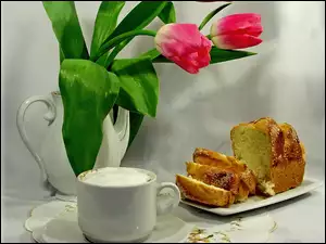 Dzbanek, Kawusia, Tulipany, Ciasto