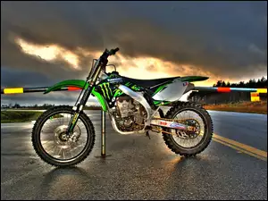 Motocykl, Droga, Kawasaki, Szlaban