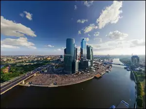 Widok, Estakada, Miasto, Wieżowce