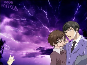 grom, Ouran High School Host Club, okulary, ludzie, piorun
