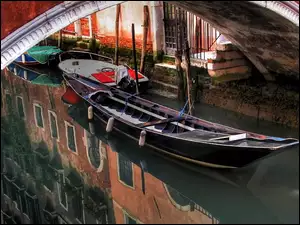 Włochy, Gondola, Wenecja, Kanał