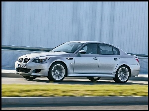 Bok, Silver, E60, BMW 5, Lewy
