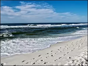 Niebo, Fale, Morze, Plaża