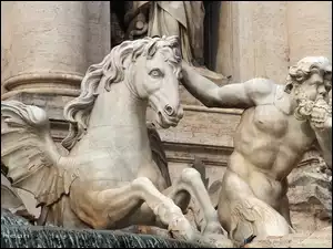 Di Trevi, Pegaz, Rzym, Posągi
