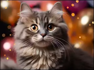 Oczy, Puszysty, Kot, Duże