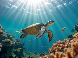 Koralowa, Żółw, Rafa