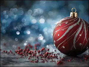 Grafika AI, Czerwona, Bombka, Boże Narodzenie