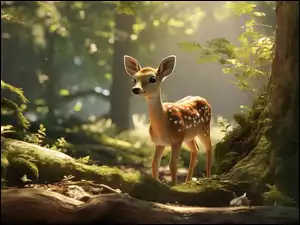 Sarenka, Przebijające światło, Mała, Sarna, Las