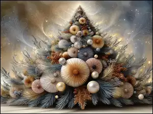 Grafika AI, Boże Narodzenie, Choinka, Fantasy