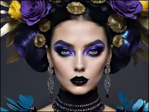 Makijaż, Kobieta, Twarz, Fioletowy