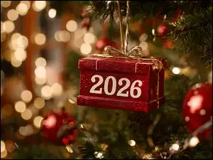 Zawieszka, Boże Narodzenie, 2026, Grafika AI, Prezent, Choinka