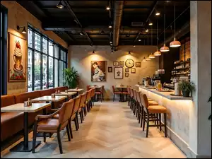 Bar, Restauracja, Krzesła, Wnętrze, Stoliki, Bufet