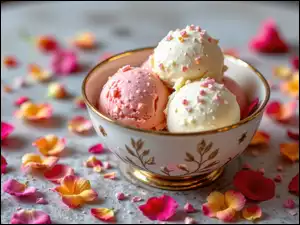 Miseczka, Kwiatów, Gałki, Lody, Płatki