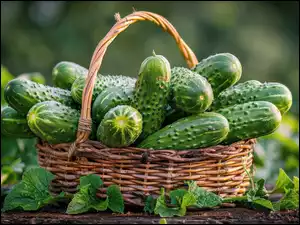 Wiklinowy, Listki, Ogórki, Zielone, Koszyk