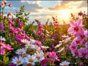 Grafika AI, Kwiaty, Niebo