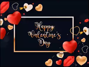 Grafika, Walentynki, Serca, Napis