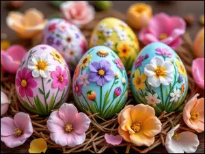 AI, Pisanki, Kwiaty, Wielkanoc