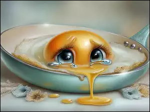 Jajko sadzone na patelni w grafice AI