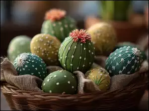 Koszyk, Wielkanoc, Pisanki, Zielone, Grafika AI