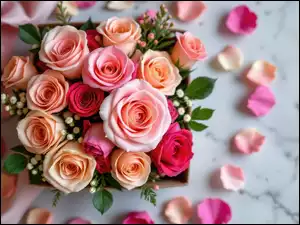 Kolorowe, Tkanina, Bukiet, Kwiaty, Róże