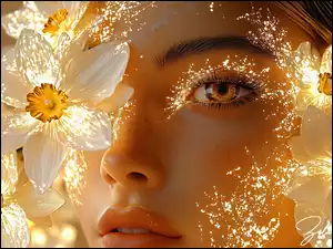 Oko, Grafika AI, Twarz, Kobieta, Narcyzy