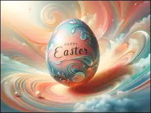 Jajko, Wielkanoc, Pisanka, Grafika, Pastelowe, Napis