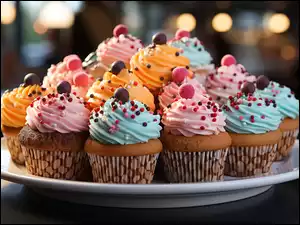 Talerz, Babeczki, Krem