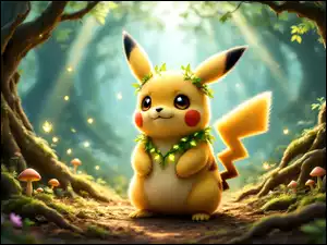 Grafika AI, Pikachu, Pokemon, Las