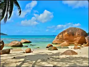 Niebo, Morze, Plaża, Skały
