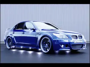 Podświetlenie, Niebieski, BMW 5, E60