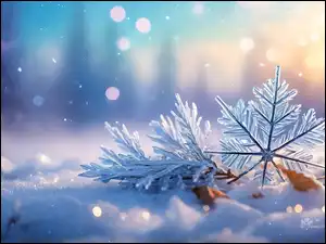 Grafika, Śnieżynka, Śnieg