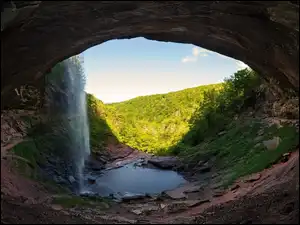 Wodospad Kaaterskill Falls, Stany Zjednoczone, Skała, Jaskinia, Nowy Jork