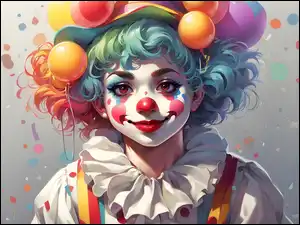 Uśmiech na twarzy małego klowna