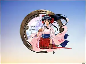 miecz, Sakura Wars, czarne włosy