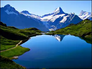 Góry, Droga, Bechalpsee, Jezioro, Łąki