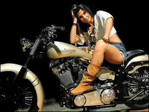 Makijaż, Motocykl, Modelka, Dziewczyna, Biżuteria