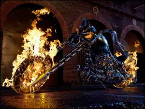 Płomienie, Motocykl, Ghost Rider