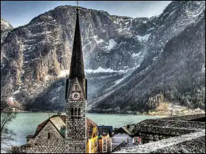 Austria, Kościół, Góry, Hallstatt