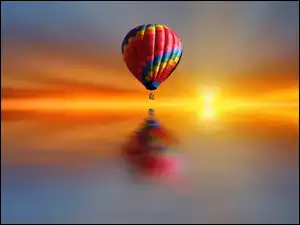 Słońca, Morze, Balon, Zachód