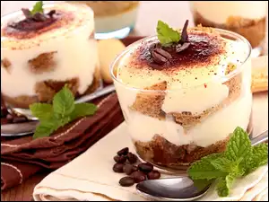 Czekolada, Mięta, Tiramisu, Deser, Kawa