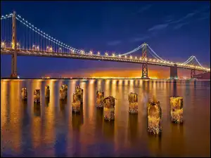 Golden Gate, San Francisco, Oświetlony, Most