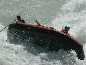 rzeka, ponton, spływ, Rafting, wiosła