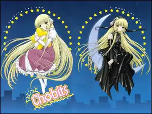 gwiazdy, Chobits, dziewczyny, włosy