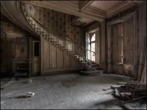 Schody, Zaniedbana, Zniszczona, Klatka schodowa
