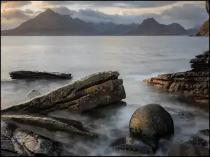 Skały, Morze, Wyspa Skye, Szkocja, Kamienie, Wieś Elgol