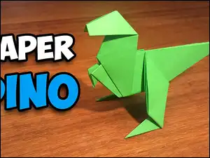 Papierowy zielony smok w sztuce origami