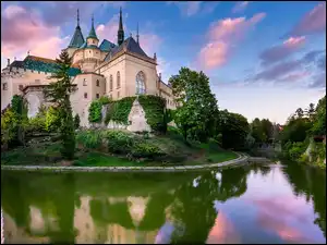 Chmury, Słowacja, Drzewa, Zamek w Bojnicach, Bojnice