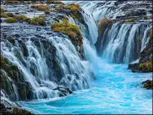 Islandia, Wodospad Bruarfoss, Skały