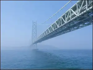 Morze, Japonia, Akashi Kaikyo, Most, Mgła