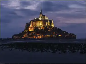 Zatoka Wzgórza Świętego Michała, Francja, Wyspa Mont Saint-Michel, Opactwo św. Michała Archanioła, Normandia